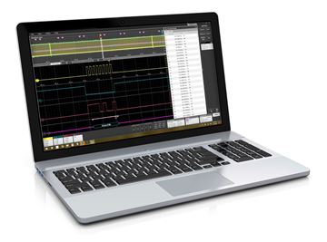 TekScope PC software decoding an SPI serial bus on a laptop PC